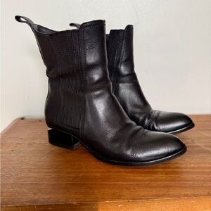 Alexander Wang Black Leather Ankle Boots, size 6